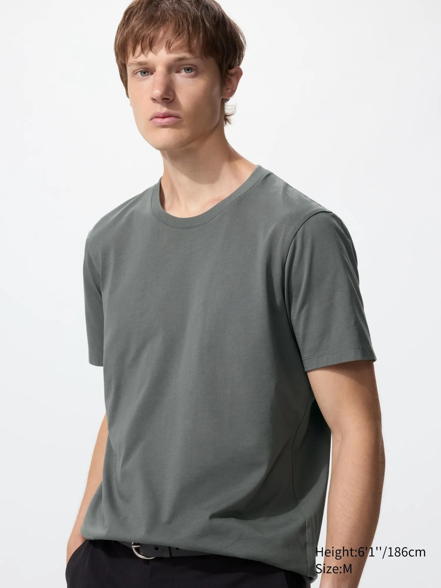 Uniqlo SUPIMA Cotton T-Shirt in 07 Gray, plate 3