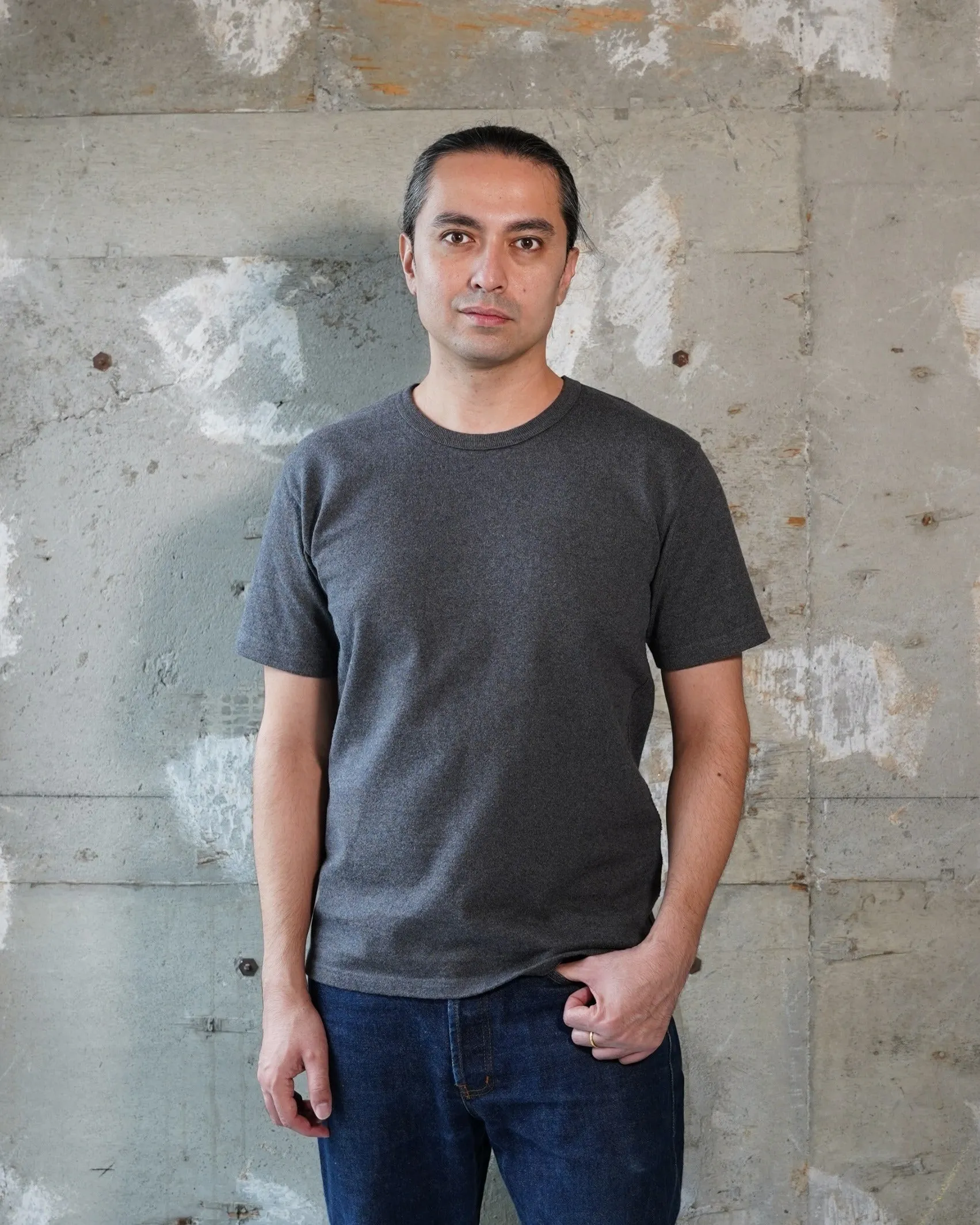 Wonder Looper Double Heavyweight T-Shirt in Charcoal, plate 1